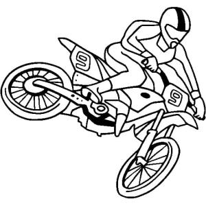 Motosiklet boyama sayfası,  coloring page, Motokros Kir Bisikleti Sürmek, 