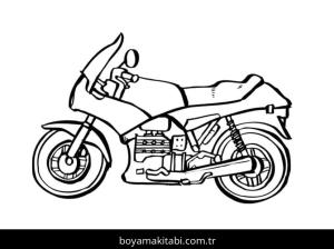 Motosiklet boyama sayfası – renkli çizimler, okul öncesi