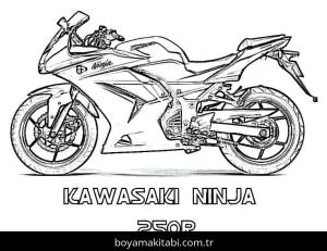 Motosiklet boyama sayfası – basit çizim, kolay boyama