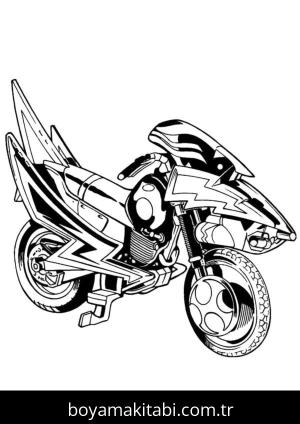 Motosiklet boyama sayfası – kolay boyama, eğitici aktivite