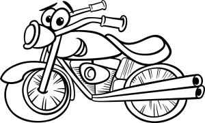 Motosiklet boyama sayfası,  coloring page, Karikatür Motosiklet, 