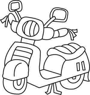 Motosiklet boyama sayfası,  coloring page, Şirin Bir Motosiklet, 