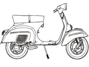 Motosiklet boyama sayfası,  coloring page, Motorlu Scooter Piaggio Vespa 125 Sprint, 