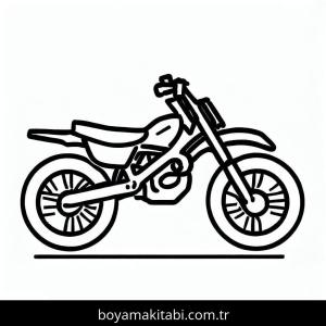 Motosiklet boyama sayfası – çocuk aktivitesi, PDF indir