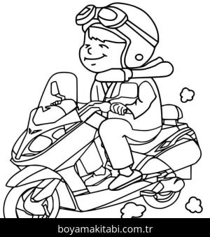 Motosiklet boyama sayfası – keyifli zaman, renkli çizimler