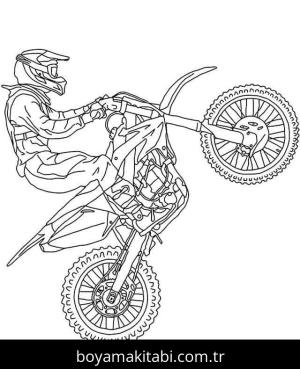 Motosiklet boyama sayfası – sanatsal çalışma, çocuklar için