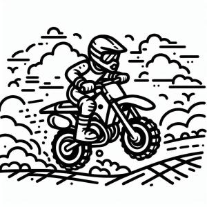 Motosiklet boyama sayfası,  coloring page, Motokros sürmek, 