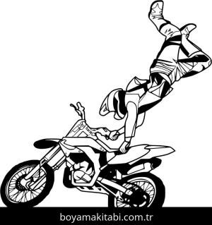 Motosiklet boyama sayfası – el becerilerini geliştirir, boyama çalışması