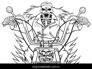 Motosiklet boyama sayfası – okul öncesi, evde etkinlik