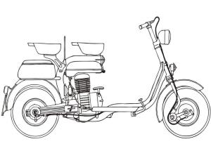 Motosiklet boyama sayfası,  coloring page, Motorlu Scooter Lambretta 125E, 