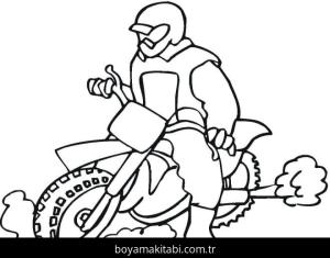 Motosiklet boyama sayfası – okul öncesi, evde etkinlik