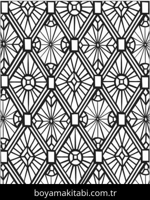 Mozaik boyama sayfası – keyifli zaman, renkli çizimler