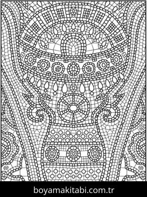 Mozaik boyama sayfası – PDF indir, sevimli karakter