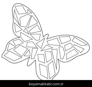 Mozaik boyama sayfası – basit çizim, kolay boyama