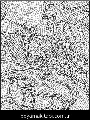 Mozaik boyama sayfası – ücretsiz yazdır, boyama etkinliği