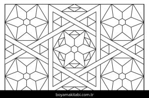 Mozaik boyama sayfası – çocuk aktivitesi, PDF indir