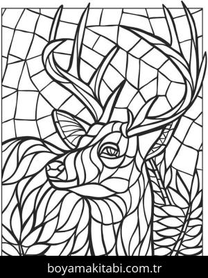 Mozaik boyama sayfası – çizgi film temalı, basit çizim