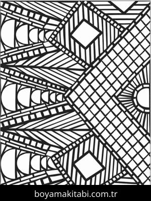 Mozaik boyama sayfası – kolay boyama, eğitici aktivite