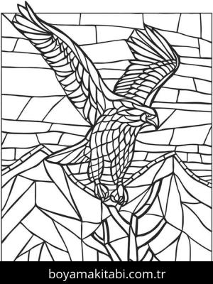 Mozaik boyama sayfası – boyama çalışması, yaratıcılığı geliştirir