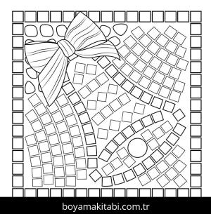 Mozaik boyama sayfası – boyama çalışması, yaratıcılığı geliştirir