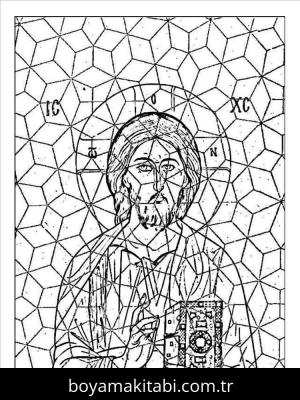 Mozaik boyama sayfası – renkli çizimler, okul öncesi