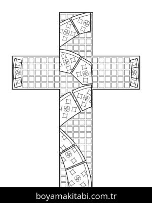 Mozaik boyama sayfası – yaratıcılık, eğlenceli etkinlik