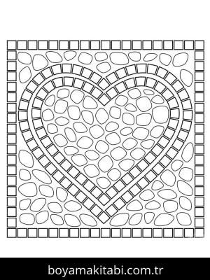 Mozaik boyama sayfası – çocuk aktivitesi, PDF indir