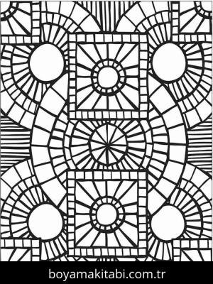 Mozaik boyama sayfası – eğlenceli etkinlik, el becerilerini geliştirir