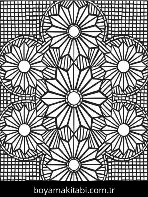 Mozaik boyama sayfası – sevimli karakter, sanatsal çalışma