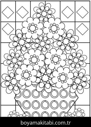 Mozaik boyama sayfası – kolay boyama, eğitici aktivite