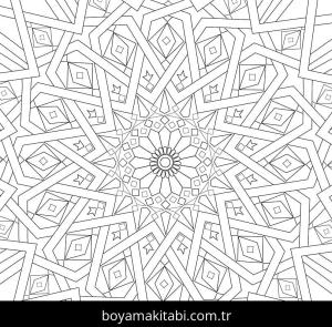 Mozaik boyama sayfası – kolay boyama, eğitici aktivite