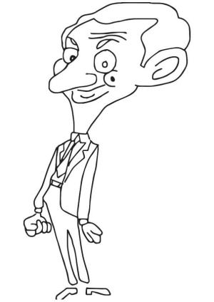 Mr. Bean boyama sayfası,  coloring page, Komik bay bean, 