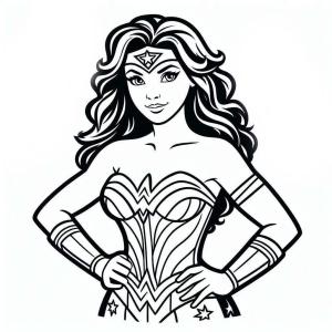 Mucize Kadın (Wonder Woman) boyama sayfası,  coloring page, Basit Mucize Kadın, 