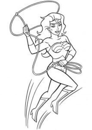 Mucize Kadın (Wonder Woman) boyama sayfası,  coloring page, Wonder Woman İp Fırlatma, 