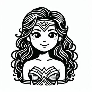 Mucize Kadın (Wonder Woman) boyama sayfası,  coloring page, Güzel Mucize Kadın çizin, 