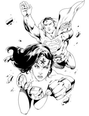 Mucize Kadın (Wonder Woman) boyama sayfası,  coloring page, Harika Kadın ve Süper Adam, 