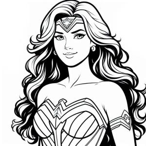 Mucize Kadın (Wonder Woman) boyama sayfası,  coloring page, Mucize Kadın temel kolay çizin, 