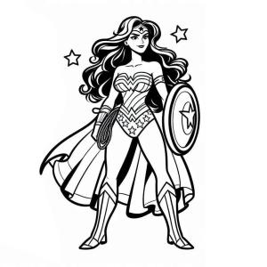 Mucize Kadın (Wonder Woman) boyama sayfası,  coloring page, Mucize Kadın kolayca çiz, 