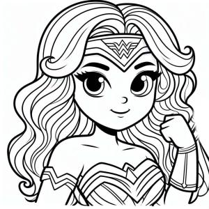 Mucize Kadın (Wonder Woman) boyama sayfası,  coloring page, Mucize Kadın temel kolay, 