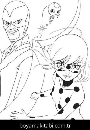 Mucize Uğur Böceği boyama sayfası – sevimli karakter, sanatsal çalışma