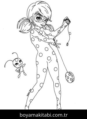 Mucize Uğur Böceği boyama sayfası – basit çizim, kolay boyama