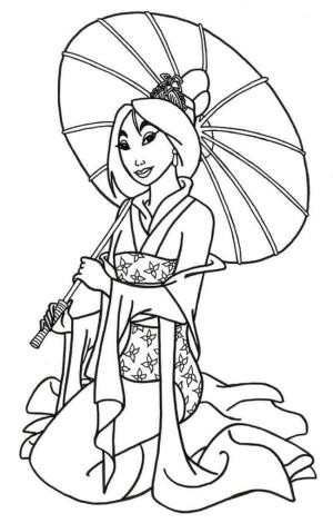 Mulan boyama sayfası,  coloring page, Güzel Mulan, 