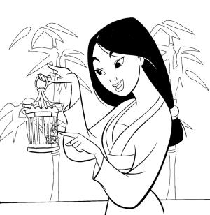 Mulan boyama sayfası,  coloring page, Cri-Kee ile Mulan, 