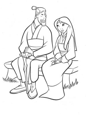 Mulan boyama sayfası,  coloring page, Mulan’la Fa Zhou, 