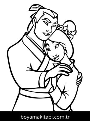 Mulan boyama sayfası – boyama etkinliği, çocuk aktivitesi