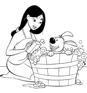 Mulan boyama sayfası,  coloring page, Mulan Orospu Banyosu, 