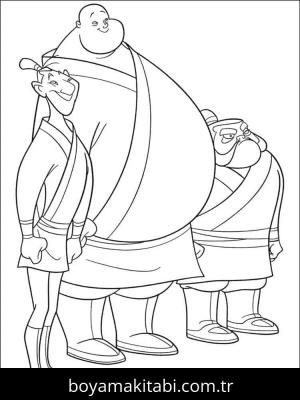 Mulan boyama sayfası – çizgi film temalı, basit çizim