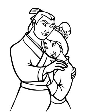 Mulan boyama sayfası,  coloring page, Mulan Bicaklayan Li Shang, 