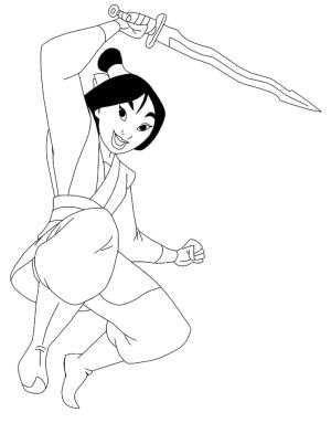 Mulan boyama sayfası,  coloring page, Mulan Saldırısı, 