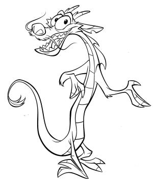 Mulan boyama sayfası,  coloring page, Funny Mushu, 